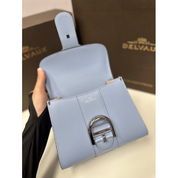 Delvaux Brillant Mini Bag in Azure Box Calf Leather