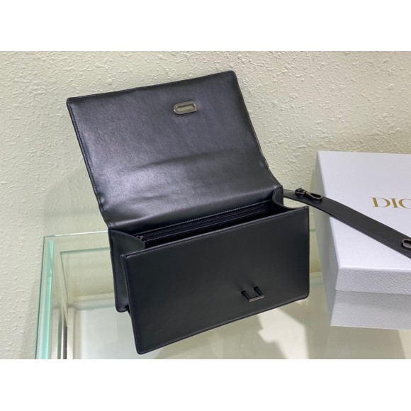 D*or 30 montaigne chain bag with handle in black lambskin
