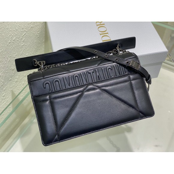 D*or 30 montaigne chain bag with handle in black lambskin