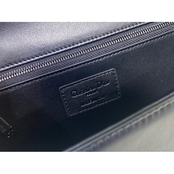 D*or 30 montaigne chain bag with handle in black lambskin