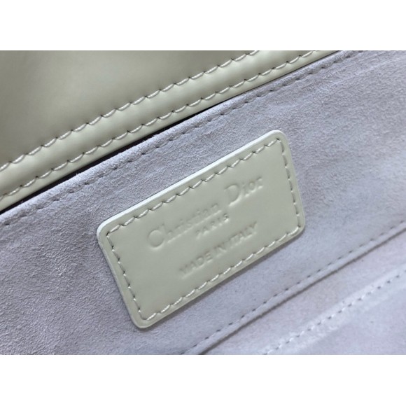 D*or lady d-joy small bag in white patent calfskin