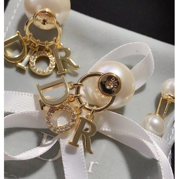 D*or tribales earrings in gold metal pearls and crystals