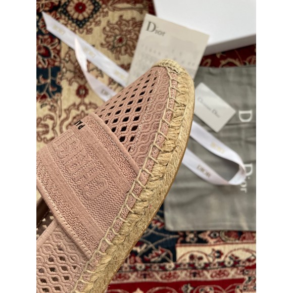 D*or granville espadrilles in nude mesh embroidery