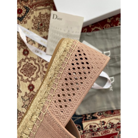 D*or granville espadrilles in nude mesh embroidery