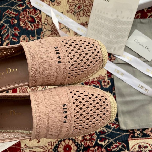 D*or granville espadrilles in nude mesh embroidery