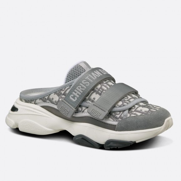 D*or d-wander open back sneakers in grey oblique fabric