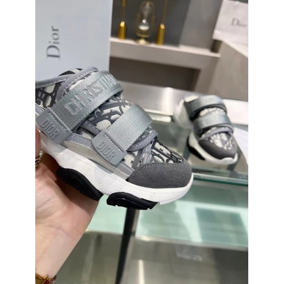 D*or d-wander open back sneakers in grey oblique fabric