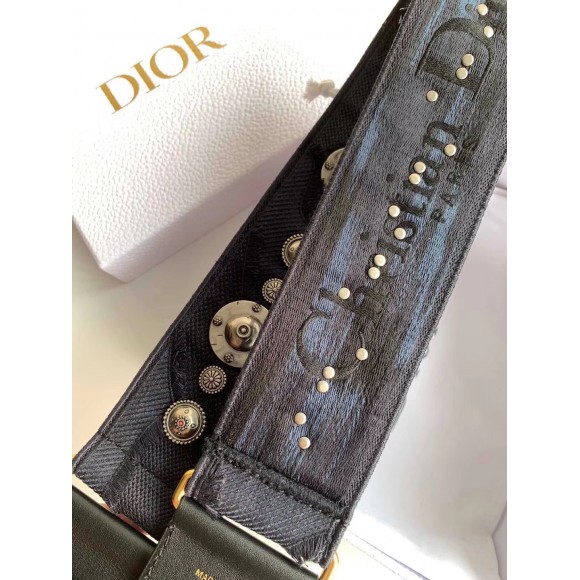 D*or shoulder strap in blue camouflage embroidery with medallions