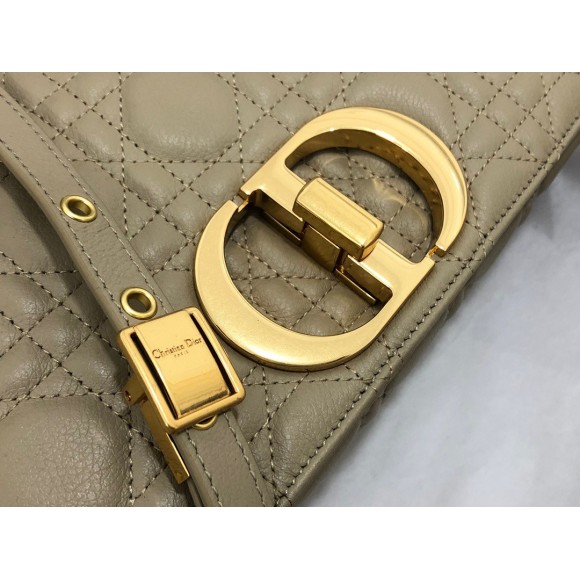 D*or caro medium bag in beige cannage calfskin