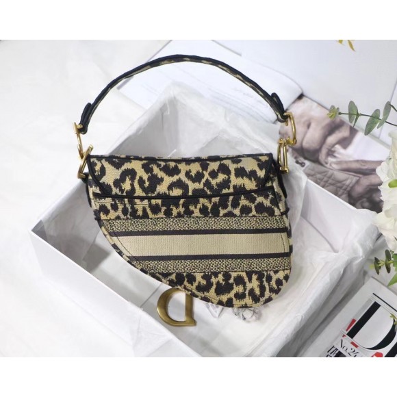 D*or saddle bag in beige multicolor mizza embroidery