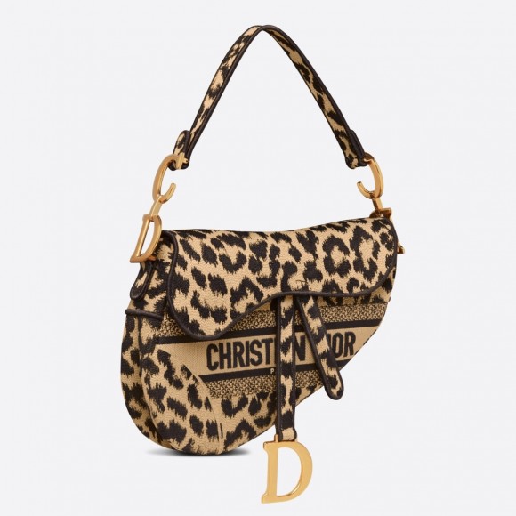 D*or saddle bag in beige multicolor mizza embroidery