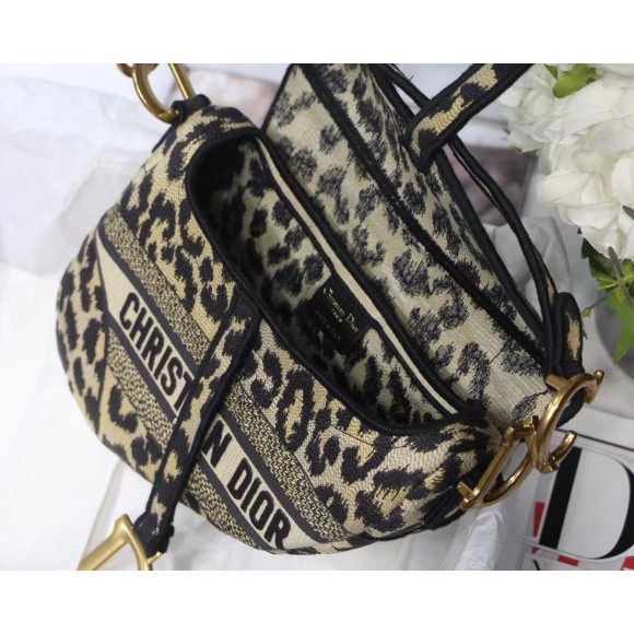 D*or saddle bag in beige multicolor mizza embroidery