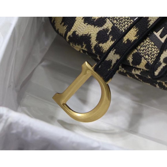 D*or saddle bag in beige multicolor mizza embroidery