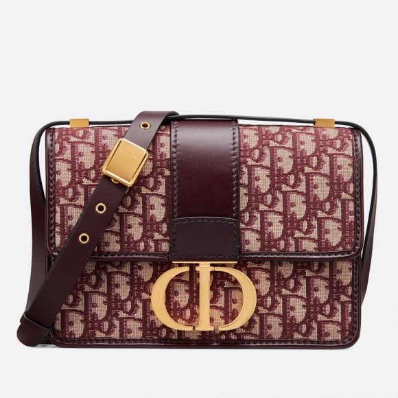 D*or 30 montaigne medium bag in bordeaux D*or oblique jacquard