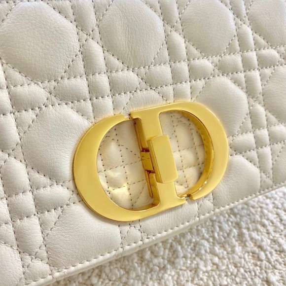 D*or caro small bag in white cannage calfskin