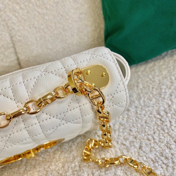 D*or caro small bag in white cannage calfskin