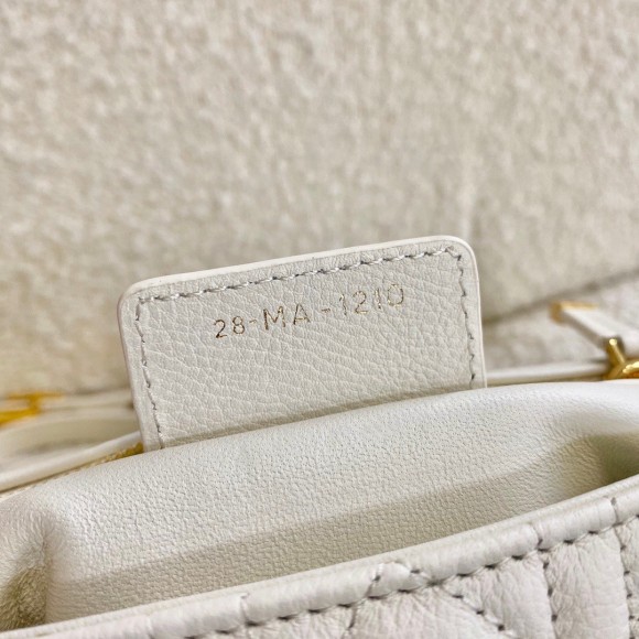 D*or caro small bag in white cannage calfskin