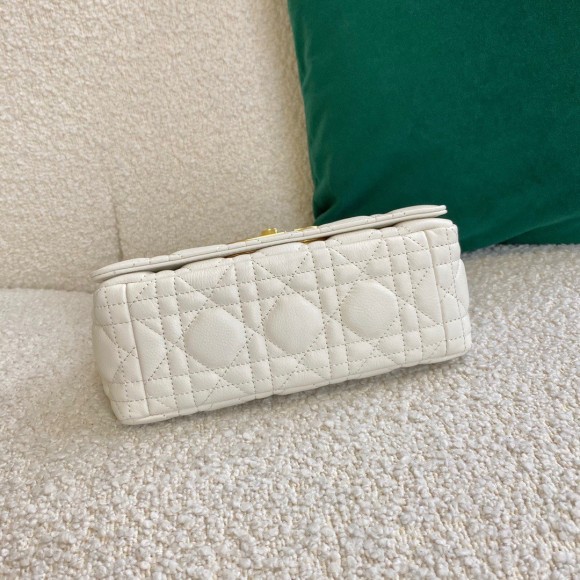 D*or caro small bag in white cannage calfskin
