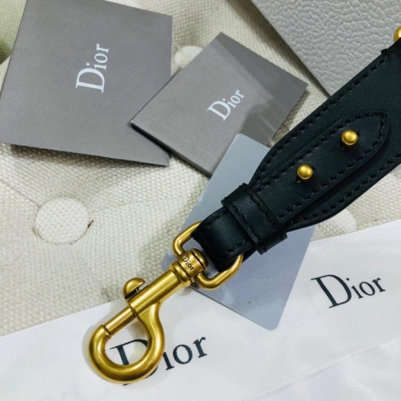 D*or adjustable shoulder strap in grey embroidery canvas