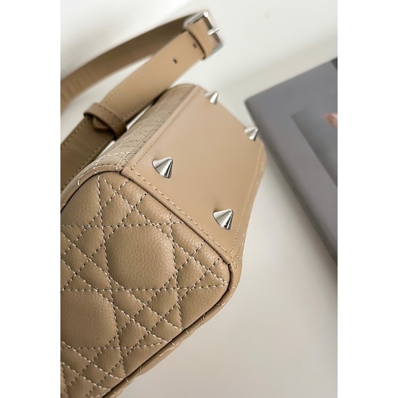 D*or small lady D*or my abcD*or bag in beige cannage lambskin