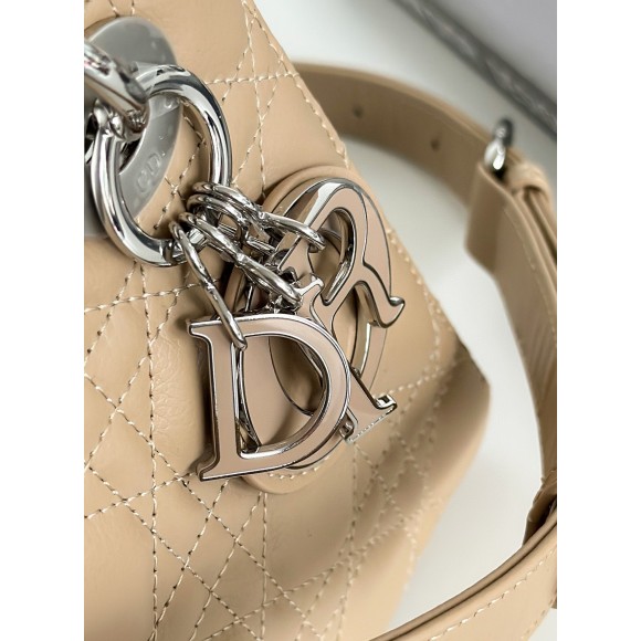 D*or small lady D*or my abcD*or bag in beige cannage lambskin