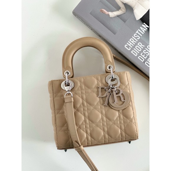 D*or small lady D*or my abcD*or bag in beige cannage lambskin