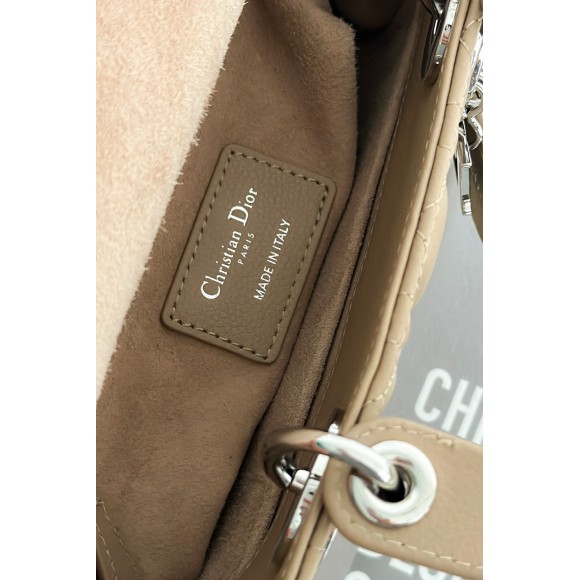 D*or small lady D*or my abcD*or bag in beige cannage lambskin