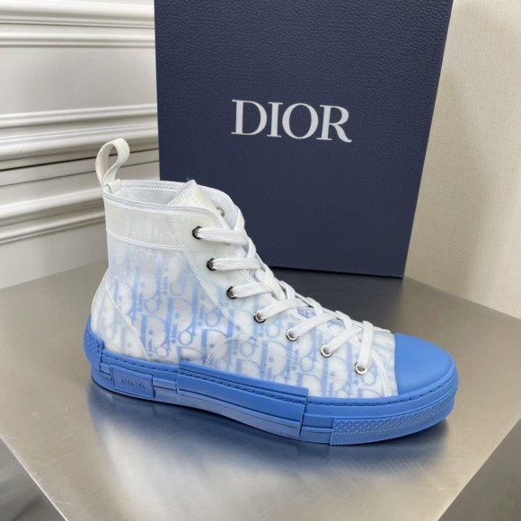 D*or men's b23 high-top sneakers in gradient blue oblique canvas