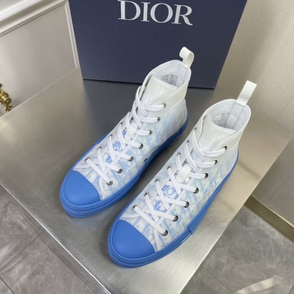 D*or men's b23 high-top sneakers in gradient blue oblique canvas