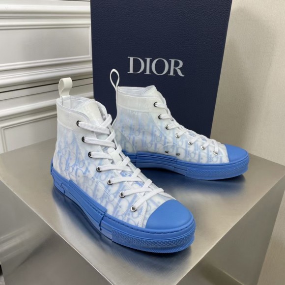 D*or men's b23 high-top sneakers in gradient blue oblique canvas