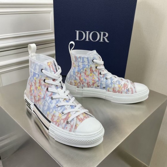 D*or men's b23 high-top sneakers in multicolour oblique canvas