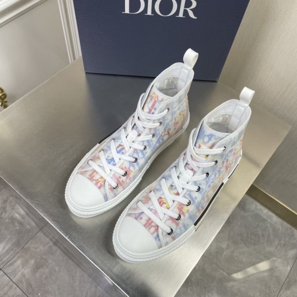 D*or men's b23 high-top sneakers in multicolour oblique canvas