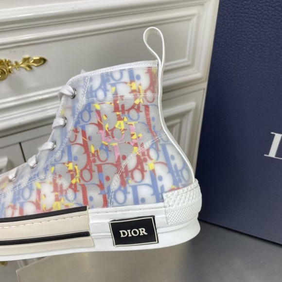 D*or men's b23 high-top sneakers in multicolour oblique canvas