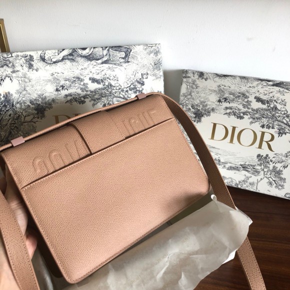 D*or 30 montaigne medium bag in poudre ultramatte grained calfskin