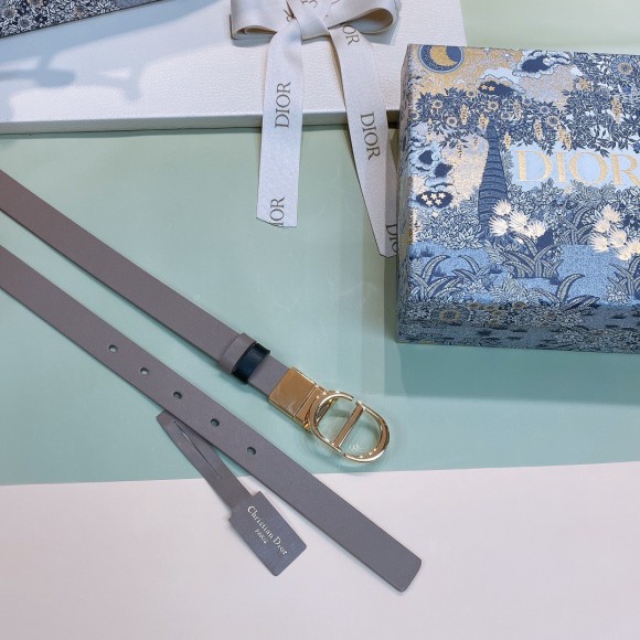 D*or 30 montaigne reversible 20mm belt in grey and black calfskin