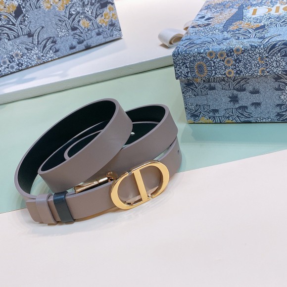 D*or 30 montaigne reversible 20mm belt in grey and black calfskin