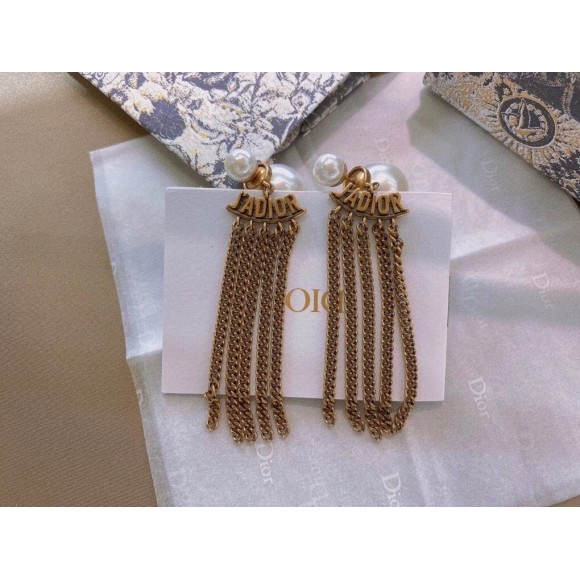 D*or tribales chain earrings in antique gold-finish metal