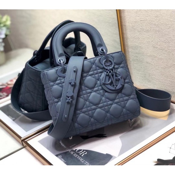 D*or small lady D*or my abcD*or bag in blue ultramatte calfskin