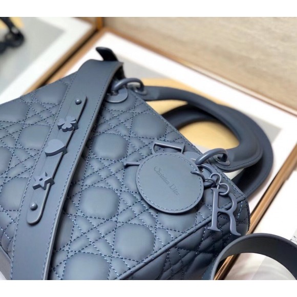 D*or small lady D*or my abcD*or bag in blue ultramatte calfskin