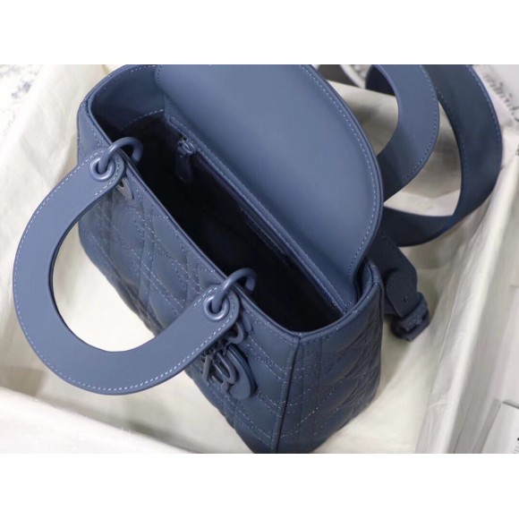 D*or small lady D*or my abcD*or bag in blue ultramatte calfskin