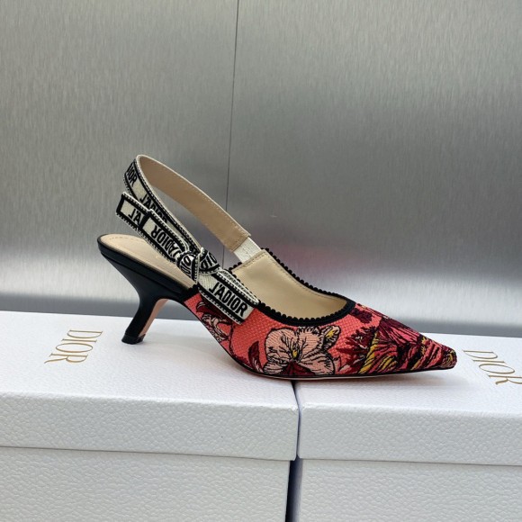 D*or j'aD*or slingback pumps 65mm in pink toile de jouy voyage motif