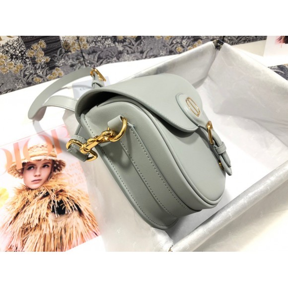 D*or bobby medium bag in grey box calfskin