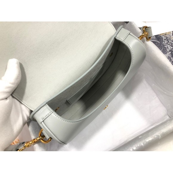 D*or bobby medium bag in grey box calfskin