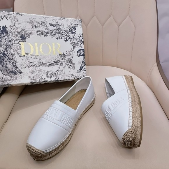 D*or granville espadrilles in white embossed lambskin