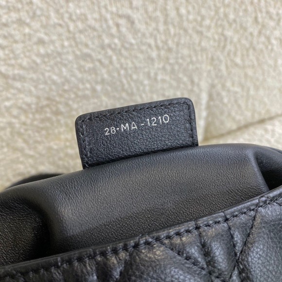 D*or caro small bag in noir cannage calfskin