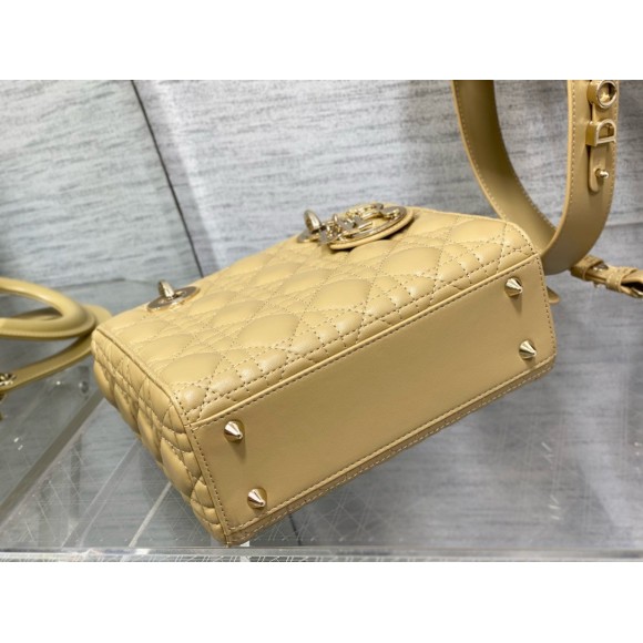 D*or small lady D*or my abcD*or bag in pastel yellow lambskin