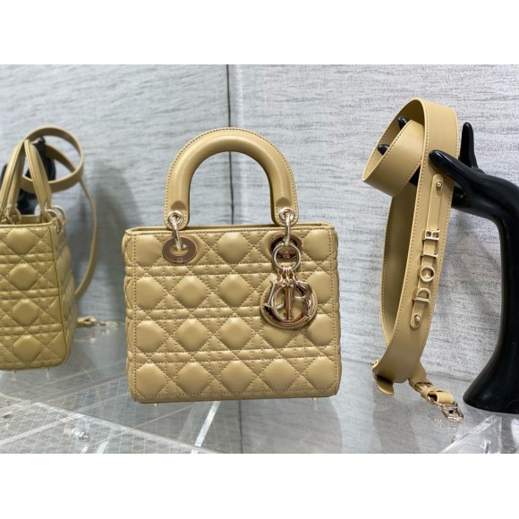 D*or small lady D*or my abcD*or bag in pastel yellow lambskin