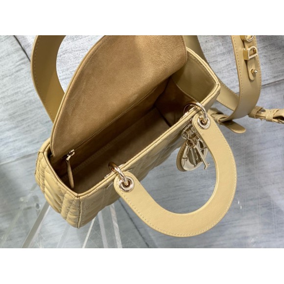 D*or small lady D*or my abcD*or bag in pastel yellow lambskin