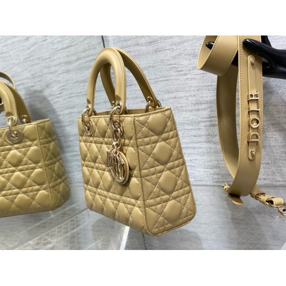 D*or small lady D*or my abcD*or bag in pastel yellow lambskin