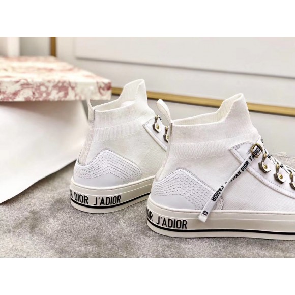 D*or walk'n'D*or mid-top sneakers in white technical knit
